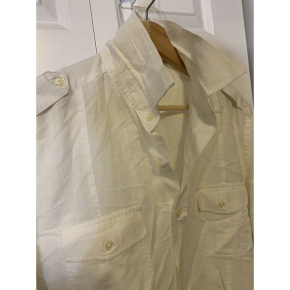 TASSO ELBA Men’s Sz XL‎ BUTTON DOWN SHORT SLEEVE SHIRT WHITE - Picture 5 of 8